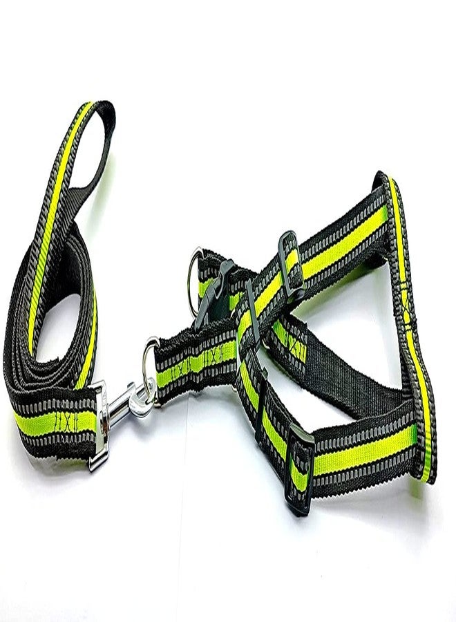Pups&Pets Pets Reflective Harness with Leash | Adjustable Durable 0.75 inch Vest Harness and Leash | Comfortable Walking Harness Set for pet & Dog (Green) - Image 1